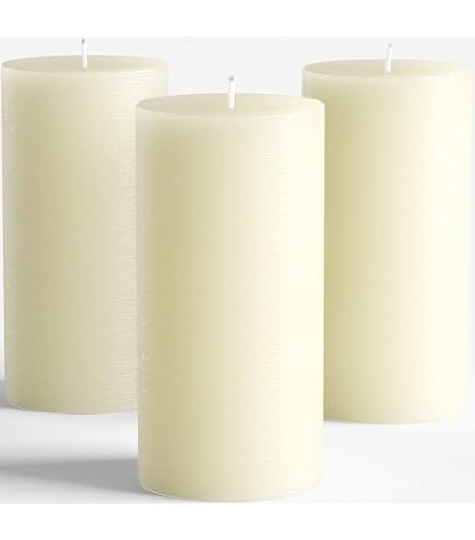 HEMSJÖ Lot De 4 Bougies Non Parfumées Blanches - Diamètre 6 Cm Hauteur 8 Cm - 15 Heures