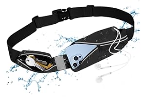 NAILGELER Laufgürtel für Handy, Lauftasche Jogging, Sportgürtel Lauftasche, wasserdichte Lauf Hüfttasche mit Verstellbarem Gummiband, Hüfttasche Bauchtasche Sport, Running für Damen und Herren (Schwarz)