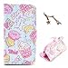 Produktbild Uming Bunte Retro Muster Druck PU-Leder Ledertasche Hülle für HTC Desire 500 Donuts Doughnuts Shakespeare Popcorn Biscuit Snacks Desserts Puffreis Plätzchen YES LOVE Worte PU Schlag Lederholster mit Ständer Stander Halter Hand Free Credit Card Slot Wallet Haspe Magnet Magnetic Button Buckle Shell Schutz Mobile-Handy Case Cover Tasche Bag + 1 x Anti-Staub-Stecker - süß