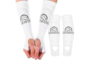 JIEYAO 1 par de protectores de brazo de voleibol, antebrazo con almohadilla de protección antideslizante y orificio para el pulgar, puños elásticos de voleibol para brazos, protección para antebrazos,