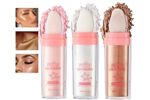 ‎SITOVELY Sitovely 3PCS Fairy Highlighter Patting Powder, Body Glitter Schimmer Highlighter Puder Stick, Konturenstift & Rouge-Stift & Gesicht aufhellen, Gesicht Hochglanz Glitzer Lose Highlight Puder Set