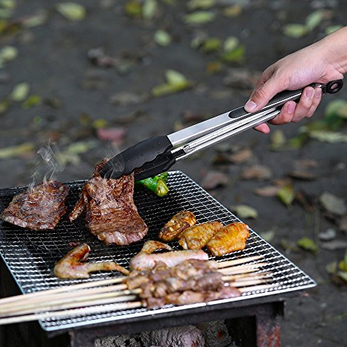 SveBake Grillzange Set – 2er Küchenzange Mehrzweckzange Servierzange aus hochwertigem Edelstahl und Lebensmittelqualität Silikon perfekt zum Kochen, Servieren, Grill und mehr 26 cm + 34 cm - 7