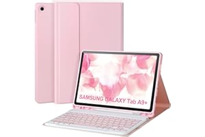 APHBZGE Keyboard Case for Samsung Galaxy Tab A9+/Plus 11’’ 2023(SM-X210/X216/X218),Case with Keyboard for Samsung Tab A9+ with S Pen Holder,Detachable Bluetooth Keyboard for samsung A9 +Auto Wake/Sleep,Pink