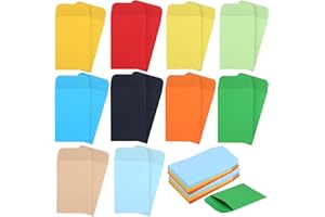 OUZHOU Money Envelopes, 100Pcs Coloured Envelopes Self-Adhesive Small for Store Coins Plant Seeds Jewelry Stamps Christmas Crafts Buttons Party Favors Pins Washers Message