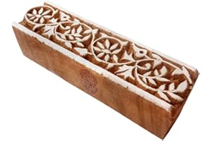 Royal Kraft Exquisit Blumen Motif Bordüre Hölzern Blöck für Drucken - DIY Henna Stoff Textil Papier Ton Keramik Blocke Druck Stempel