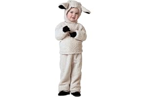 FeMereina Kids Sheep Costume Fuzzy Little Lamb Halloween Christmas Outfit Long Sleeve Top + Pants + Hat + Gloves + Socks