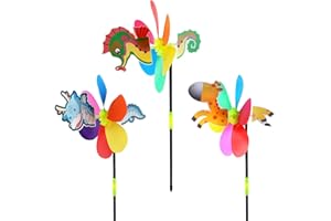 Molino Viento Niños, Darryy 3 Pieza Molino de Viento 54 cm, Molinillo de Viento Jardin, Molinillo Viento 3D, Molinillo Viento Plastico, Molinillo de Viento Colores, Molino de Viento Decorativo