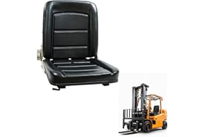 HOCOMAY Universal Forklift Seat, Fold Down Tractor Seat with Adjustable Angle Back and Sliding Track, Comfortable Leather Seat With High Resilience Sponge Filling for Tractor Harvester Lawnmower