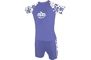 Kidz Swimmers Girls UV Sun Protection Rash Vest and Swim Shorts UPF 50+ Very Peri Purple