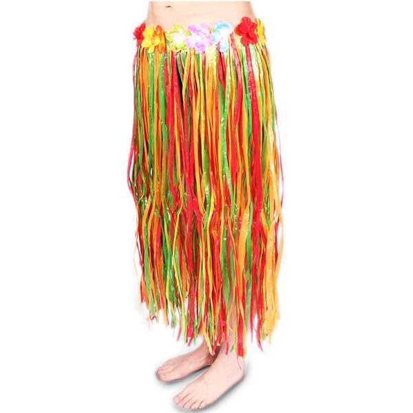 Costume Hawaii 5 Pezzi - Gonna, Collana E Braccialetti Fiori - Foto 8