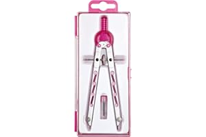 Alco-Albert 1356 – 20 Geometría Compás con rueda dentada Guía, longitud 165 mm, Plata/Rosa