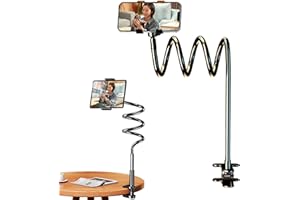 SHUANGLIAO Handy Halterung Für Bett, Schwanenhals Handy Halterung, 360 Grad Drehbare Mobile Live-Streaming-Halterung, Handyhalterung Für Den Schreibtisch, Flexible Lang Arm Handy Ständer