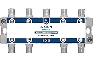 EDISION SDC-8 Répartiteur coupleur d'antenne 8 sorties, compatible avec la Antenne TNT, Satellite, Câble, Radio, Unicable, connecteurs F, Fréquence 5-2400Mhz, Passe DC, Splitter 8 voies
