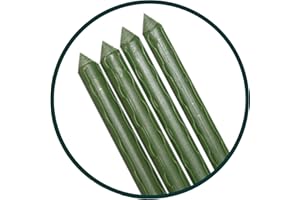 HERSIG - Tutores para Plantas de Hierro Plastificado de 120 cm 9mm - Pack de 10 Tutores de Hierro de Color Verde