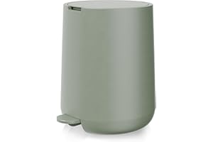 Bamodi Small Pedal Bins - Black Kitchen Bin - Stylish & Compact Bathroom Trash Can with Hands-Free Foot Pedal - Durable, Easy-Clean Design - Ideal for Small Spaces - Green