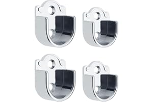 YINETTECH 2 paia di prese di supporto per asta armadio diametro 19 mm 25 mm argento flangia in lega di zinco armadio bagno doccia cucina asta appesa