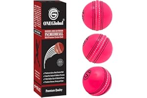 ONEGlobal Soft & Safe Practice Cricket Ball | Weicher & Sicherer Gummi-Cricketball zum Üben | Mit Echter Naht & Kern für Hüpfen & Schwingen | Ideal Cricketbälle für Selbstvertrauen & Streichhölzer