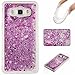 Produktbild KSHOP Schutzhülle Samsung Galaxy J5 (2016)J510 Hülle Schale Etui TPU Silikon Transparent Hardcase,3D Kreative Liquid Bling Hülle Case Dynamisch Treibsand Flüssige Fließend Wasser Glitter Glitzer Glanz Sparkle Klar Hart Plastik Tasche Kristall Handytasche Rückseite - lila Treibsand lila Herz und lila Stern