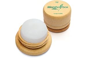 Mentholbox Mentholstein, Menthol Box, hilft Migräne zu lindern, erfrischende & kühlende Menthol-Macaron, zum Bestreichen von Stirn und Nacken, Menthol Spa Massage, reines Kristall-Menthol 1x6g