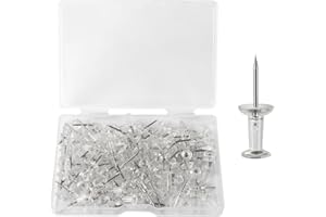 BOUMVID 100 Piezas Chinchetas Pared, Techo Coche, Corcho, Pins Transparentes, Pines de Empuje para Mapas Marca de Mapa, Tablón de Anuncios, Corcho Pared