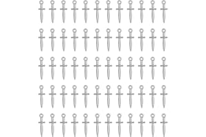JKJF 100 Pcs Sword Charms Pendants Vintage Knife Pendants Dagger Shape Charm for DIY Crafts Bracelet Earrings Necklace Jewelry - Silver