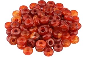 ‎MOOKAITEDECOR mookaitedecor 20pcs Natürliche Edelstein Perlen Großes Loch Lose Beads Charme für Schmuckherstellung DIY Projekt