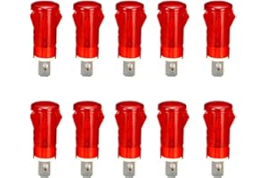 sourcing map Neon Indicator Lights 220V, Dash Bulbs MDX-11A Red, 10mm 2/5" Push-in Mount, 10Pcs