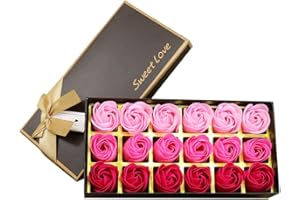 WEIYE 18PCS Soap Rose Flower - Flora Scented Soap Rose Flower - Plant Essential Oil Soap, Gift for Anniversary/Birthday/Wedding/Valentine’s Day Box