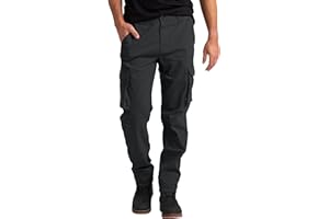 BlauerHafen Męskie spodnie cargo do dużych obciążeń, taktyczne, super rozciągliwe, elastyczne, bawełniane, proste spodnie rekreacyjne, 12 kieszeni, luźny krój, spodnie robocze Combat, wszystkie