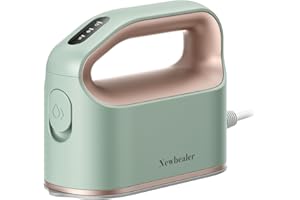 Newbealer Ferro da Stiro a Vapore, Mini Ferro da Stiro da Viaggio, Vapore Turbo, Piastra in Ceramica e Temperatura Regolabile, Stiratura Verticale, Compatto Portatile e Leggero, Spegnimento Automatico