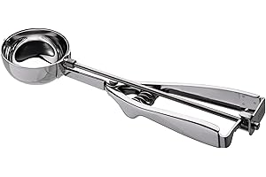 Piazza Cucchiaio Gelato Professionale Acciaio Inox con Porzionatore di Diametro 6.3 cm - Cucchiaini Gelati e Dolci, Utensili da Cucina con Design Studiato per Coppette e Coni Perfetti - Made in Italy