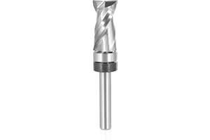 Sinoprotools Solid Carbide Spiral Flush Trim Router Bit, 1/4 Inch Shank Top Bearing Flush Trim Router Bits for Wood Standard Flush Trimming,Up-Cut 1/4"X1/2"X1-1/8"X2-3/4"(1 Bits)