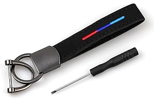 OYDDL Universal Auto Schlüsselbund Leder Schlüsselanhänger Kompatibel mit E60 E70 E90 F10 F15 F16 F25 F26 F30 F31 F32 F33 F34 G01 G02 G05 G20 G30 Metall Emblem Abzeichen