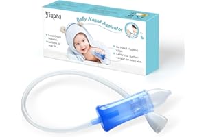 Yiupea Aspiratore nasale per bambini e moccio con contenitore e spazzola per la pulizia, punte in silicone morbido e versione di aspirazione rinforzata, facile da usare e pulire