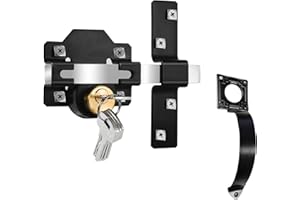 HEAVENBIRD Long Throw Gate Lock with Handle, 50mm, Mortise Lock, Both Sides Locking with 5 Keys