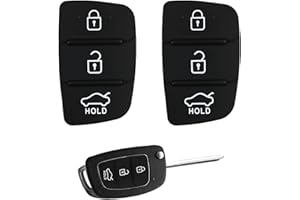 ARADOEA 2 Pcsk 3-Button Key Fob Cover Replacement Car Key Cover Rubber Buttons Pads Compatible with Hyundai i40 i20 i30 i10 ix20 ix30 ix35 ix45 ix55 Santa Fe Tucson Elantra Accent Remote Control Pad