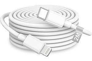 HOSOW Câble USB C vers Lightning 2M[Certifié Apple MFi], Câble iPhone USB C 2M Long Cable Lightning Chargeur Charge Rapide Cordon Fil Cable USb C iPhone pour Apple iPhone 14 13 12 11 Pro Max/Mini/XS/XR/8/SE