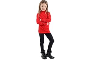 GW CLASSY OUTFIT Jersey de manga larga con cuello alto para niñas y niños, cuello de tortuga, informal, deportes, talla 5-13 años