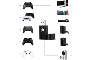 AKNES Gulikit Goku Wireless Controller Adapter for Xbox Series X|S/Xbox One (Bluetooth)/ PS4 & PS5/ Switch Pro Controllers, Compatible with Xbox One/Xbox Series X|S/ PS4/ Switch/PC/iOS/Android