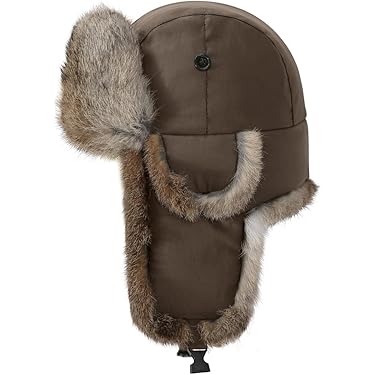 Harssidanzar Leren trapperhoed voor heren dames warme winter chapka pilotenmuts pet CU610EU, Bruin, XL