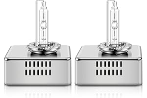 BIHEE D5S Xenon Burner 6000K Diamond White Light HID Headlight Bulbs 35W Headlight Lamp Metal Stents Base Car Headlight Bulb Car Lamp, Pack of 2