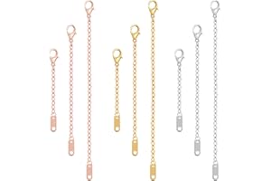 Mabor 9 Stück Kettenverlängerung Gold Verlängerungskette Kettenverlängerung Edelstahl Armband Verlängerungskette Silber Halskettenverlängerung Für DIY Schmuckherstellung(15cm 10cm 5,3cm)