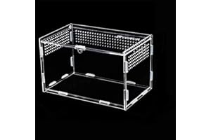 Topspitgo Terrarium Transparent en Acrylique pour Escargots, Araignées, Gecko, Hamster, Serpents, Tortues - Portable pour Reptiles et Insectes