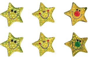 SUPERSTICKERS Sticker Solutions Lot de 180 autocollants de récompense découpés Motif étoiles dorées