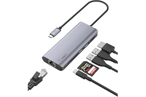 Belkin Adaptateur USB-C multiport 6-en-1 (4K HDMI, USB-C PD Pass-Through 100 W, 2 x USB A, Gigabit Ethernet, lecteur de carte SD, pour MacBook Pro, Air, iPad Pro, XPS, etc.)