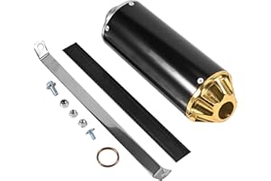 Trkimal Silenciador de escape para motocicleta, 28 mm, universal, acero inoxidable, silenciador, tubo de escape trasero con junta de sujeción para 50 cc, 70 cc, 90 cc, 110 cc, 125 cc, ATV, Dirt Pit