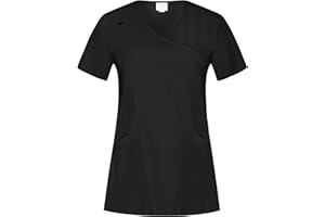 B-well Justina Spandex Scrub Tops & Uniforms for Women Medical Uniforms & Scrubs Spandex Beauty TunicShort Sleeve V-Neck Anti-Wrinkle