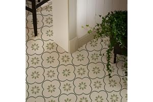 Exquisite Tile Stickers Green Peel and Stick Floor Tiles PVC Stick on Bathroom Tiles Waterproof Wall Tile Stickers Kitchen Stick on Tiles Oilproof Stick-on Tiles Self Adhesive 30x30cm/12pcs