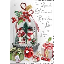 Weihnachtskarte 'To A Special Mum And Dad' – Festlicher Kaminsims-Druck Mit Silberfolie, 157 X 235 Mm