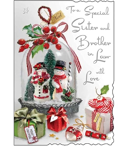 ICG Brother And Sister In Law Christmas Card, Single - Christmas Cards With An Artistic Decorated Tree Festive Design And Special Finishes Xmas Cards With Envelope - View #5